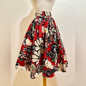 Retrolicious Frida Kahlo Floral High-Waist Circle Skirt - Size M